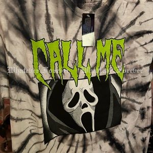 Ghost face tye dye green font call me size small T shirt